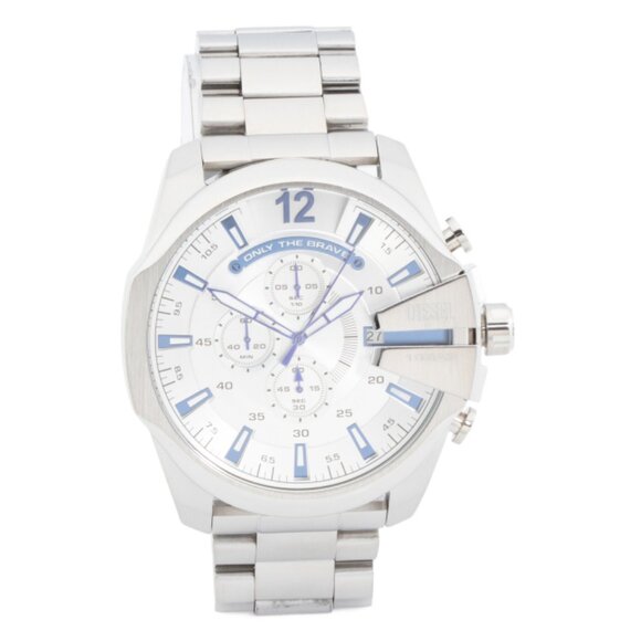 DIESEL Silver Men's Stainless Steel Mega Chief Chronograph Watch - Picture 1 of 2